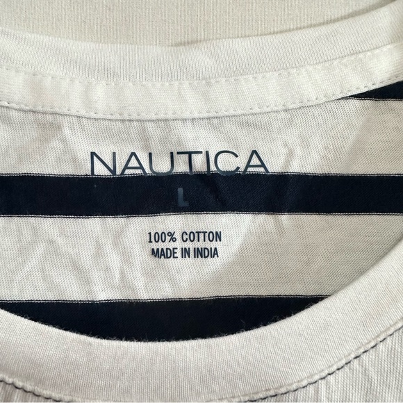 Nautica Womens Round Neck Short Sleeve Cotton Navy Seas T-Shirt Large - Picture 2 of 7